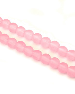 Margele de sticla frosted, sfere 8 mm – 10 buc (cod 19-93)
