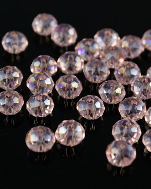 C445 Cristal roz, fatetat, 4x6mm