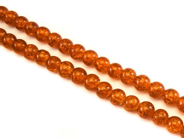 Margele de sticla crackle, sfere 8 mm – 10 buc (cod 19-105)