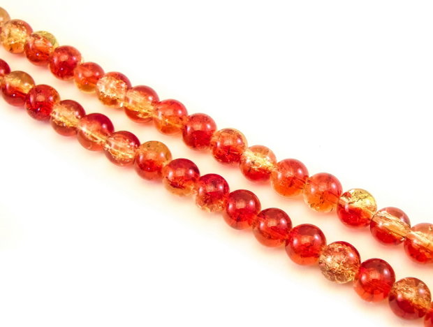 Margele de sticla crackle, sfere 8 mm – 10 buc (cod 19-106)