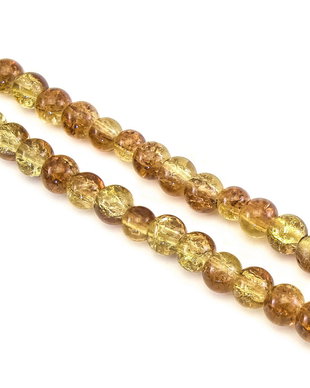 Margele de sticla crackle, sfere 6 mm – 10 buc (cod 19-119)