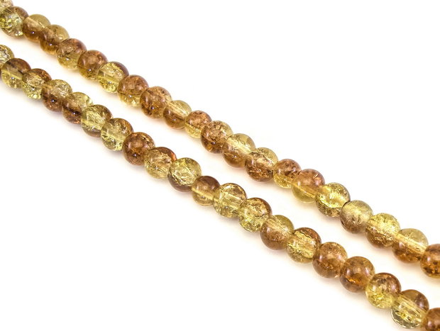 Margele de sticla crackle, sfere 6 mm – 10 buc (cod 19-119)