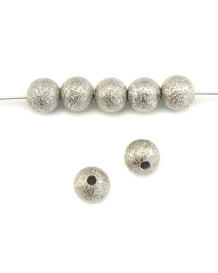 Distantier stardust, 6 mm, finisaj argintiu (cod 7-95)