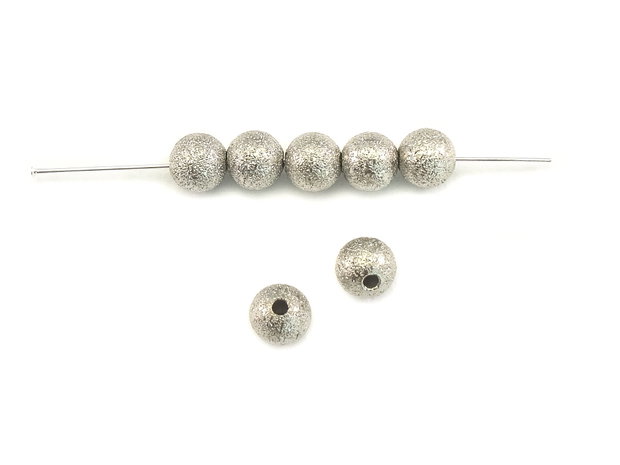 Distantier stardust, 6 mm, finisaj argintiu (cod 7-95)