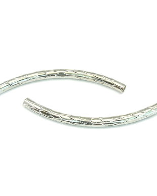 Distantier tubular, arcuit, finisaj argintiu, 45x3 mm (cod 7-102)