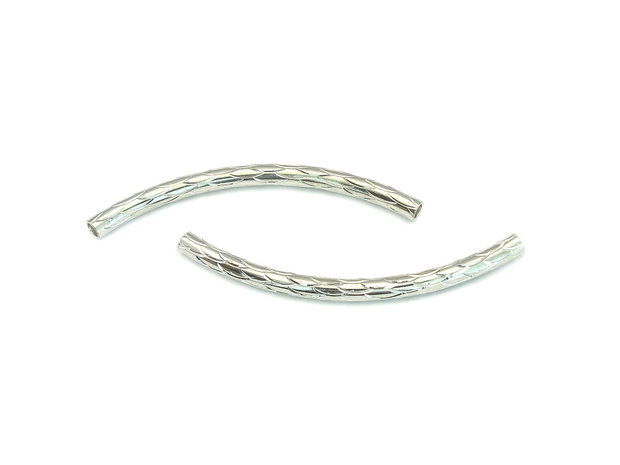 Distantier tubular, arcuit, finisaj argintiu, 45x3 mm (cod 7-102)