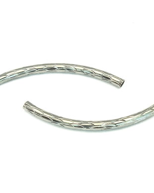 Distantier tubular, arcuit, finisaj argintiu antichizat, 45x3 mm (cod 7-103)