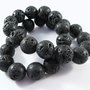 2350 - (6buc) Lava neagra, sfere 14-14,5mm