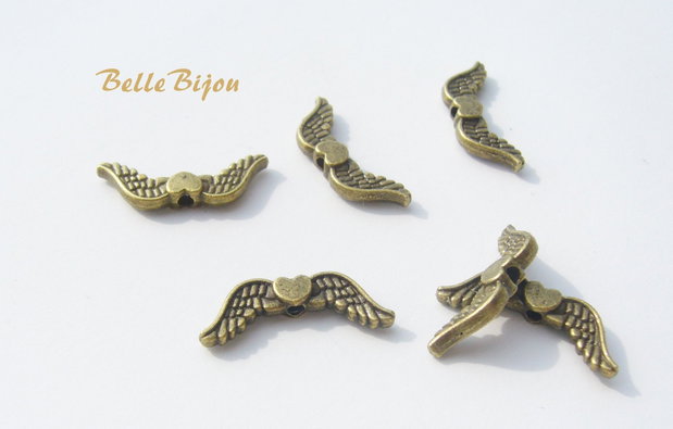Inimioare cu aripi  finisaj bronz 3x7x20 mm