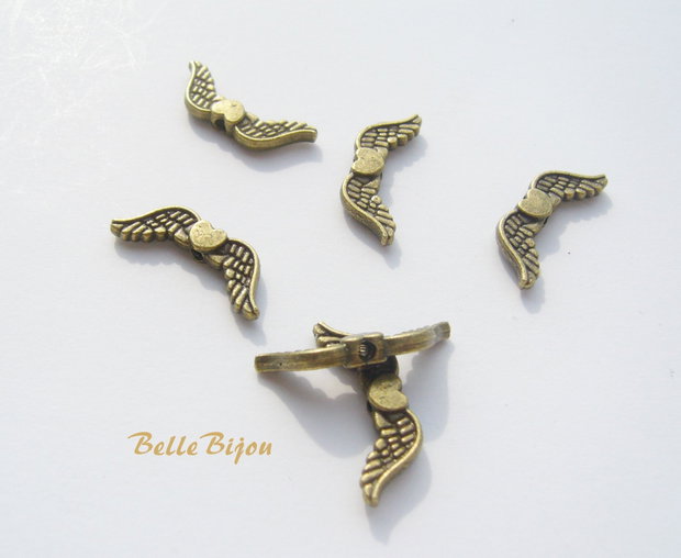 Inimioare cu aripi  finisaj bronz 3x7x20 mm