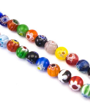 Margele de sticla millefiori, sfere 8 mm (cod 19-120)