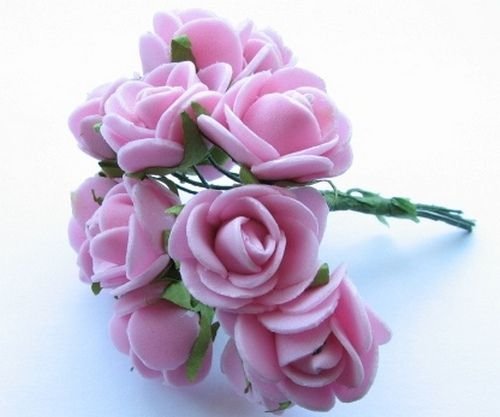 1084 - (12buc) Trandafiri spuma gumata, flori decorative