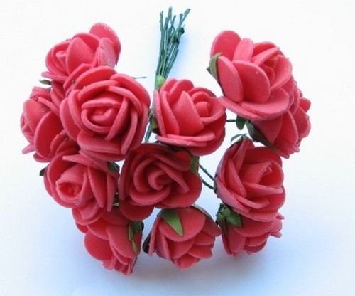 1085 - (12buc) Trandafiri spuma gumata, flori decorative