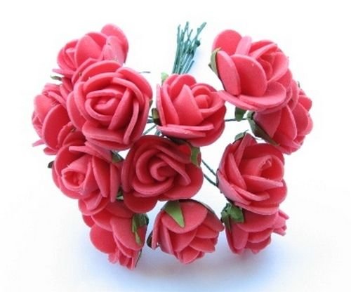 1085 - (12buc) Trandafiri spuma gumata, flori decorative