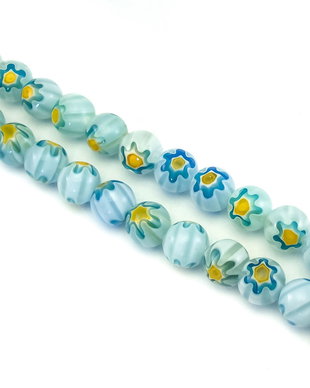 Margele de sticla millefiori, sfere 8 mm (cod 19-124)