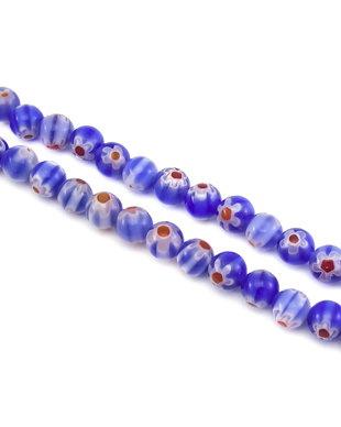 Margele de sticla millefiori, sfere 6 mm (cod 19-132)
