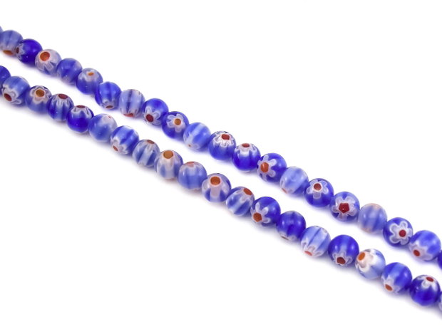 Margele de sticla millefiori, sfere 6 mm (cod 19-132)