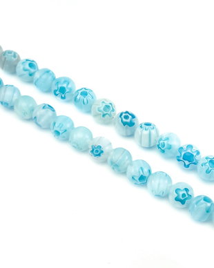 Margele de sticla millefiori, sfere 6 mm (cod 19-135)