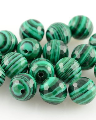 AC458 Malachit verde sfere fatetate 8mm