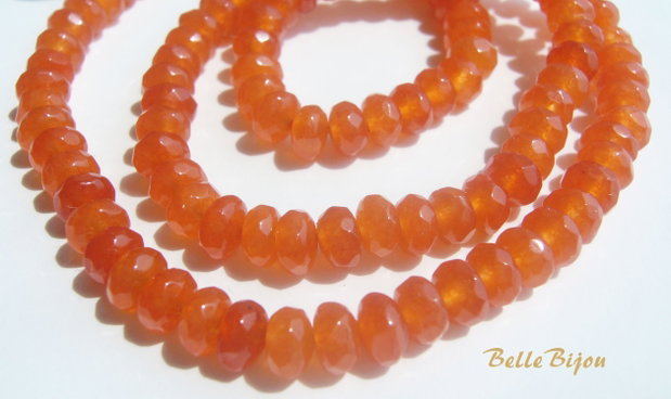 Agate portocalii rondele fatetate aprox 5-5.5 x3 mm