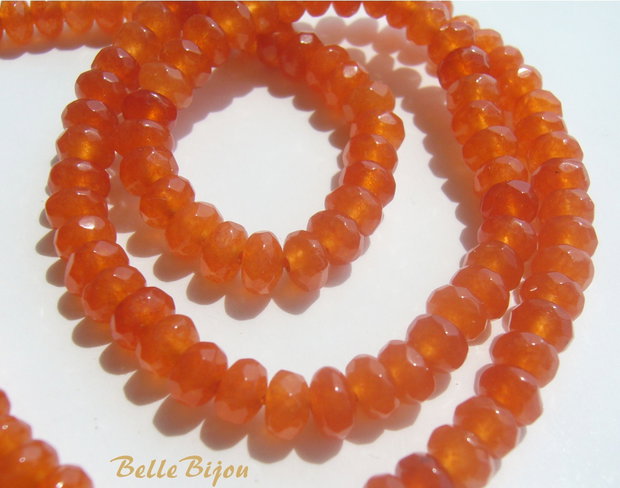 Agate portocalii rondele fatetate aprox 5-5.5 x3 mm
