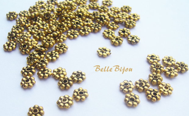 (10 b) Spacer floricica aurie aprox 5x1.5 mm