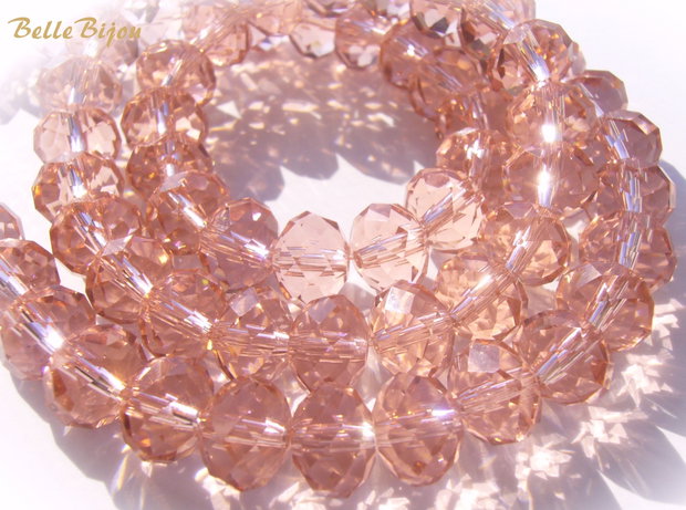 Cristale fatetate de sticla rose-wine 10x7 mm