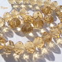 Cristale fatetate de sticla maron coniac 10x7 mm