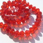 Cristale fatetate de sticla rosii 8x6 mm (10 bucati)