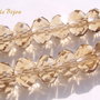 (10 b) Cristale fatetate de sticla maron deschis 8x6 mm