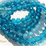 (10b) Cristale fatetate de sticla albastru marin 6x4 mm