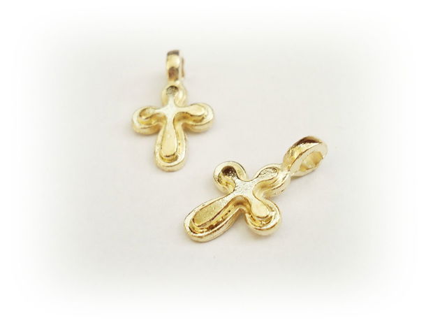 1b Charm placat aur cruciulita 13 x 19mm (GPLAK 89)