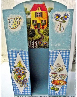 Suport servetele sau batiste de hartie - Country blue