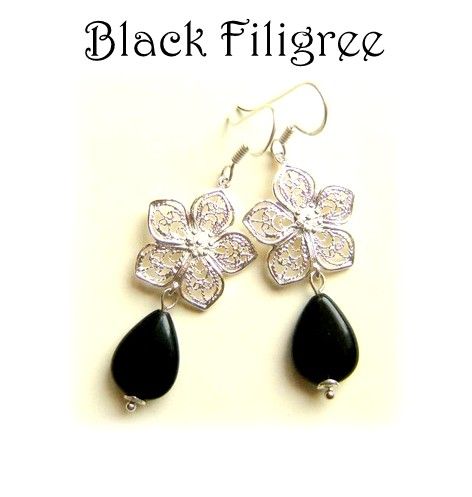 925 sterling silver BLACK FILIGREE