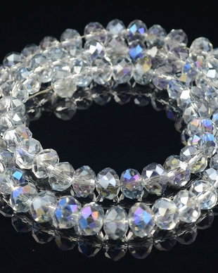 C482 Cristale rondele transparente cu reflexii, 6x8mm