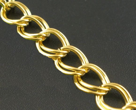 1m Lant placat aur , zale duble 7 x 8mm (gp 19)