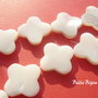 Floricele sidef alb 18x18x3 mm