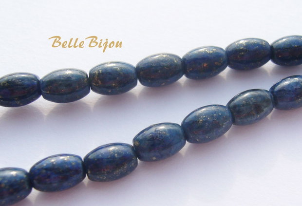 Lapis lazuli bob de orez aprox 6x4 mm