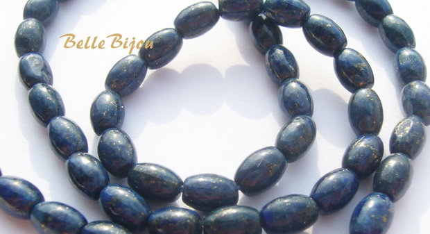 Lapis lazuli bob de orez aprox 6x4 mm