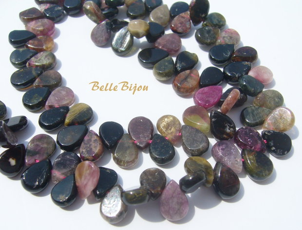 (5 b) Briolete din turmalina aprox 3x6.5x8-8.5 mm
