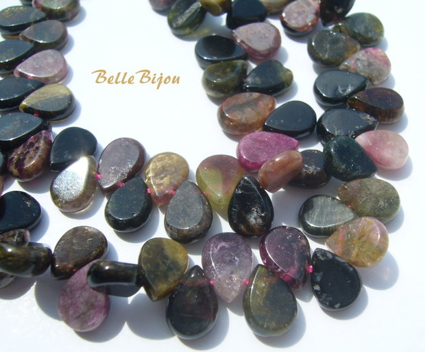 (5 b) Briolete din turmalina aprox 3x6.5x8-8.5 mm
