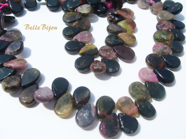 (5 b) Briolete din turmalina aprox 3x6.5x8-8.5 mm
