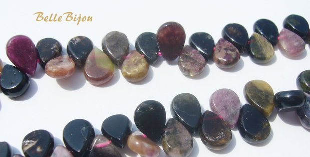(5 b) Briolete din turmalina aprox 3x6.5x8-8.5 mm