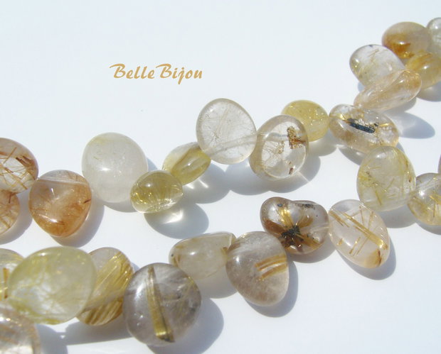 (5 b) Fulgi rotunjiti din cuart rutilat 4x9-13x8-10 mm