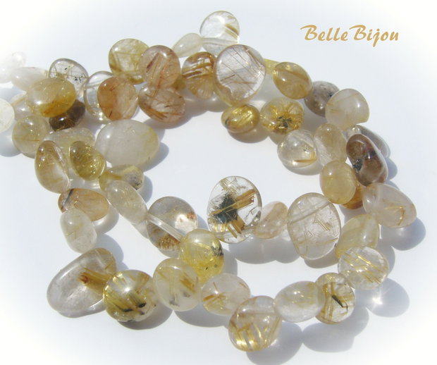 (5 b) Fulgi rotunjiti din cuart rutilat 4x9-13x8-10 mm