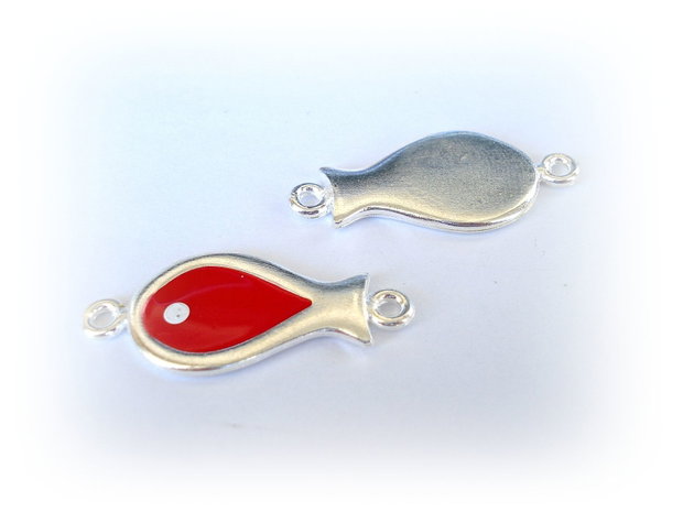 1b Link  argintiu red fish 35 x 15mm (SRG0 12)