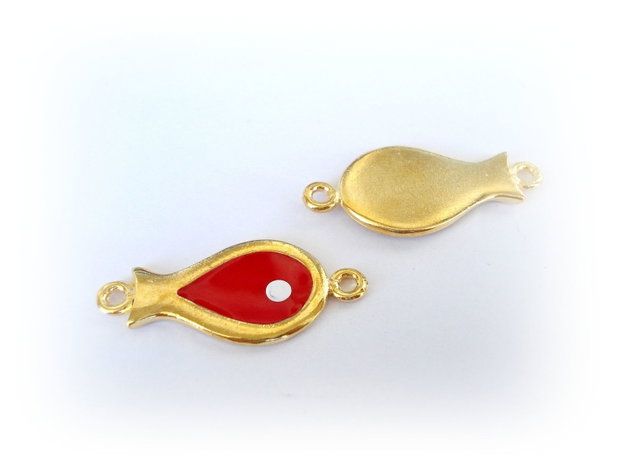 1b Link'' red fish '' 35 x 15mm
