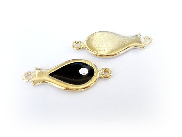 1b Link'' black fish '' 35 x 15mm
