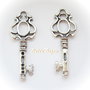 Pandantiv cheita argintie antichizata 45x17.5x4 mm