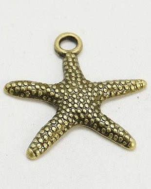 Charm stea de mare, bronz antichizat